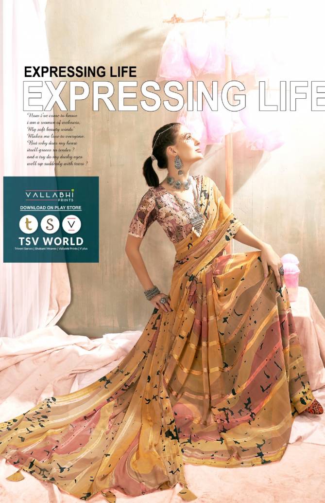 Regina Vol 6 By Vallabhi Daily Wear Georgette Printed Sarees Wholesale Online